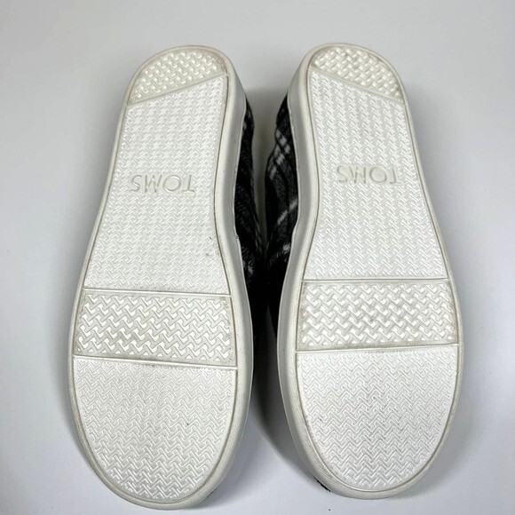 Toms black and white plaid slip on size Y3 Kid Junior US Y3 - Picture 4 of 13